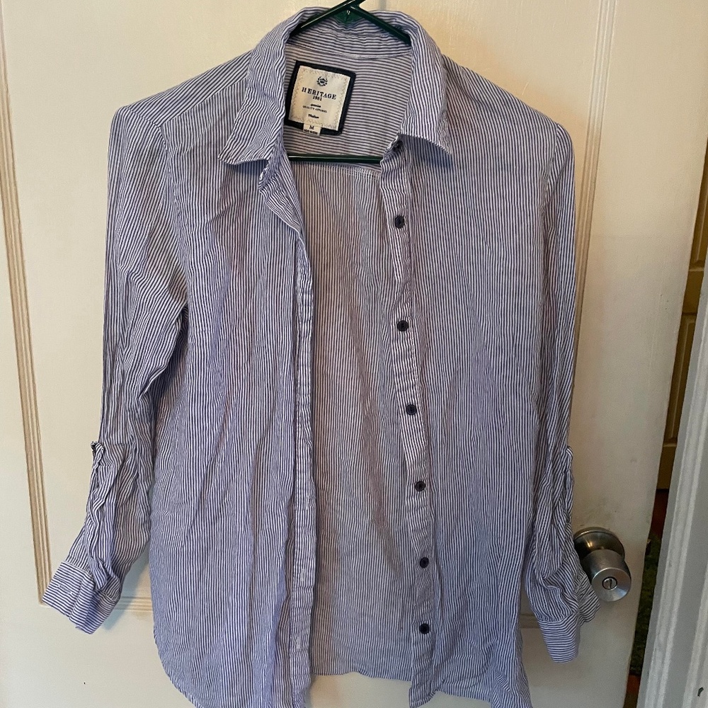 Heritage striped button-up shirt Medium